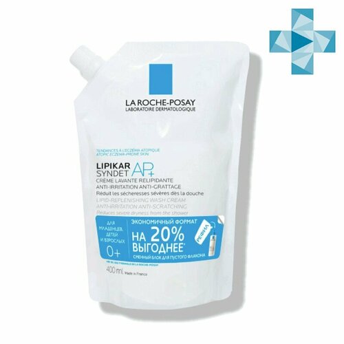 La Roche-Posay Lipikar Syndet AP Eco-Refill очищающий крем-гель для сухой кожи сменный блок 400 мл 3045₽