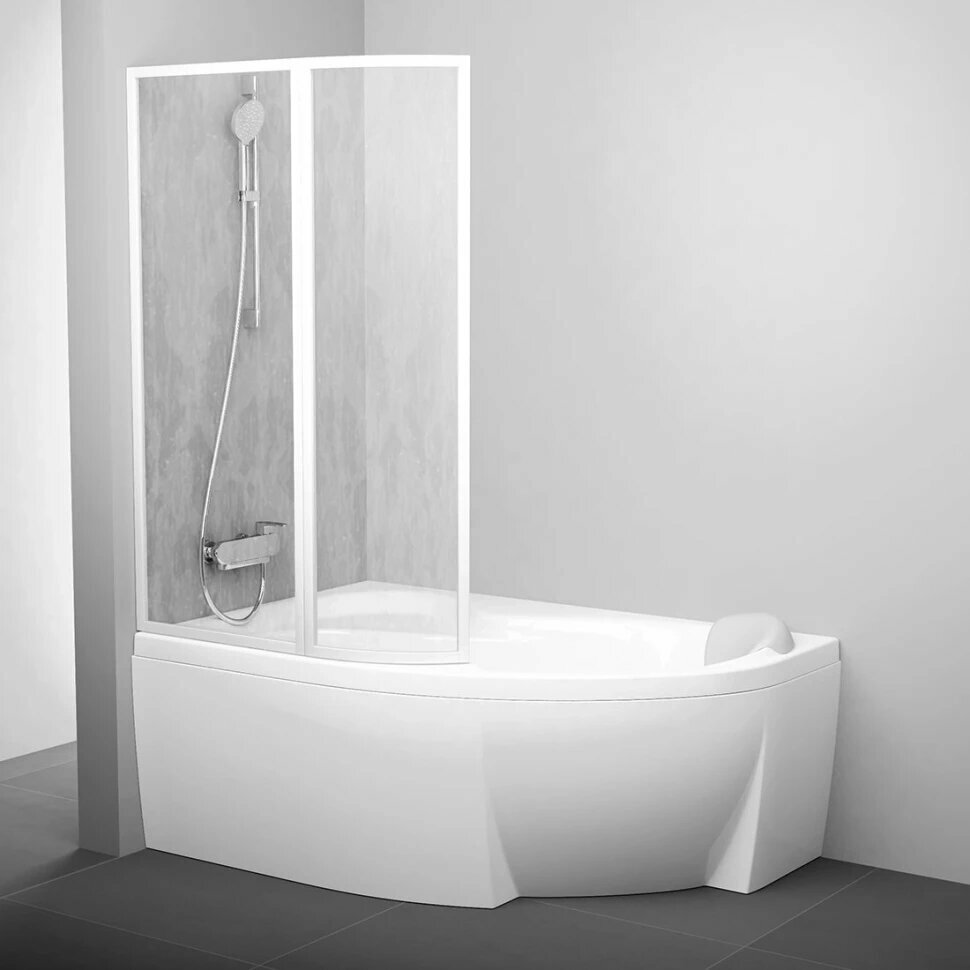Шторка для ванны 98 см Ravak VSK2 Rosa 160 L белый rain 76L9010041