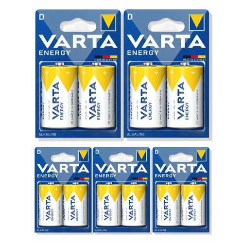 Батарейки VARTA ENERGY D / LR20, тип D, алкалиновая, 10 шт батарейка aa varta lr06 2bl energy 1 5в 2 40 200