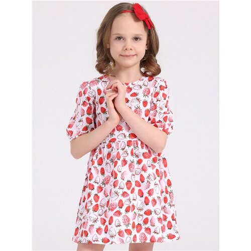 Платье Апрель, размер 56-110, белый, красный платье апрель размер 56 110 серый красный