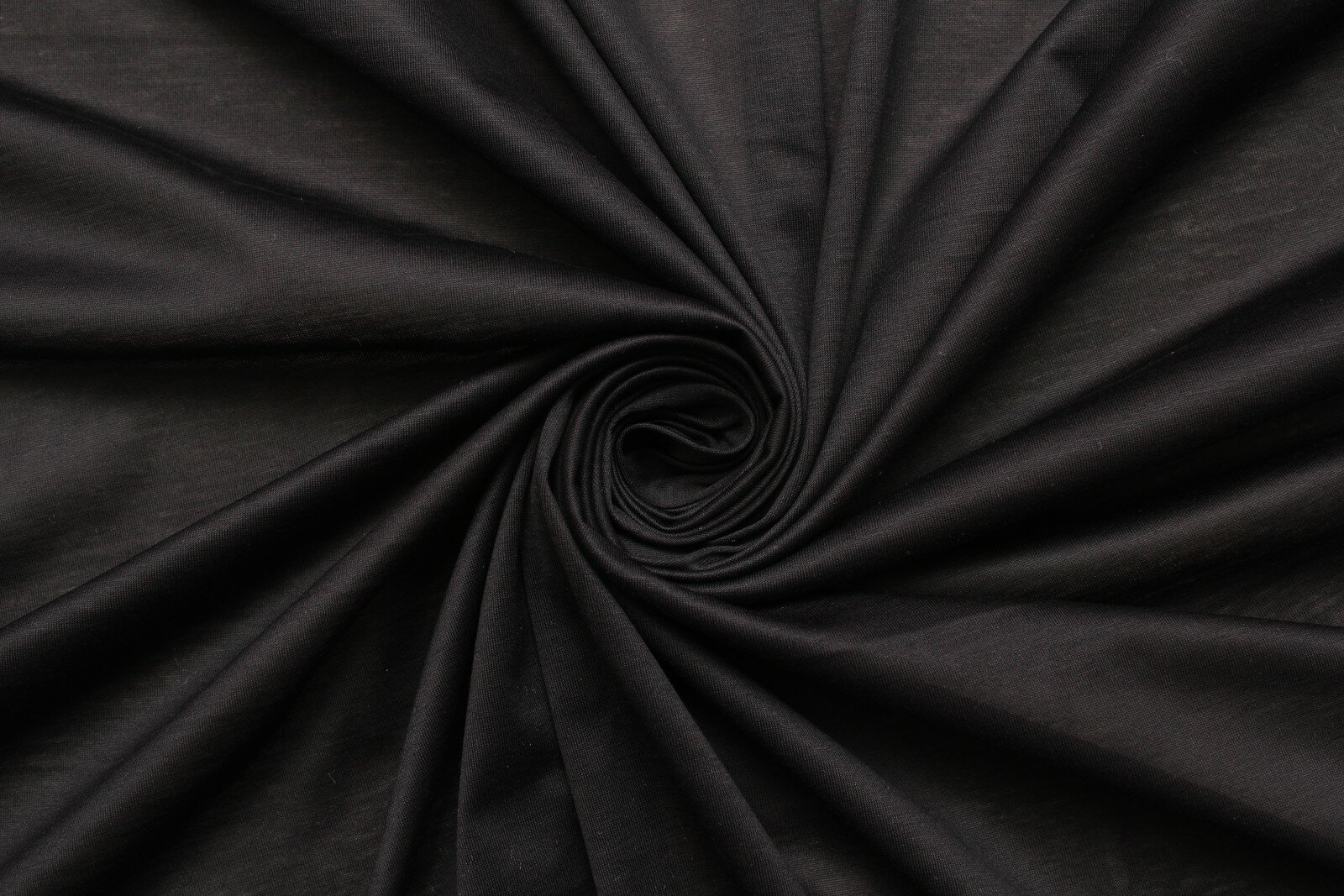 Ткань Трикотаж стрейч черный тонкий, ш144см, 0,5 м