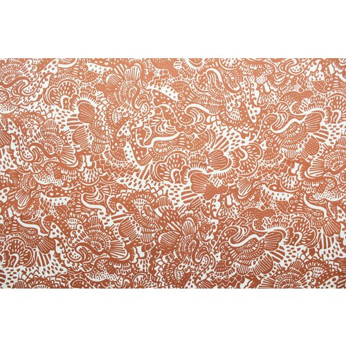 Ткань Хлопок стрейч коричневато-белый узор , 400 г/пм, ш145см, 0,5 м ткань плательная стрейч оранжевая 220 г пм ш145см 0 5 м