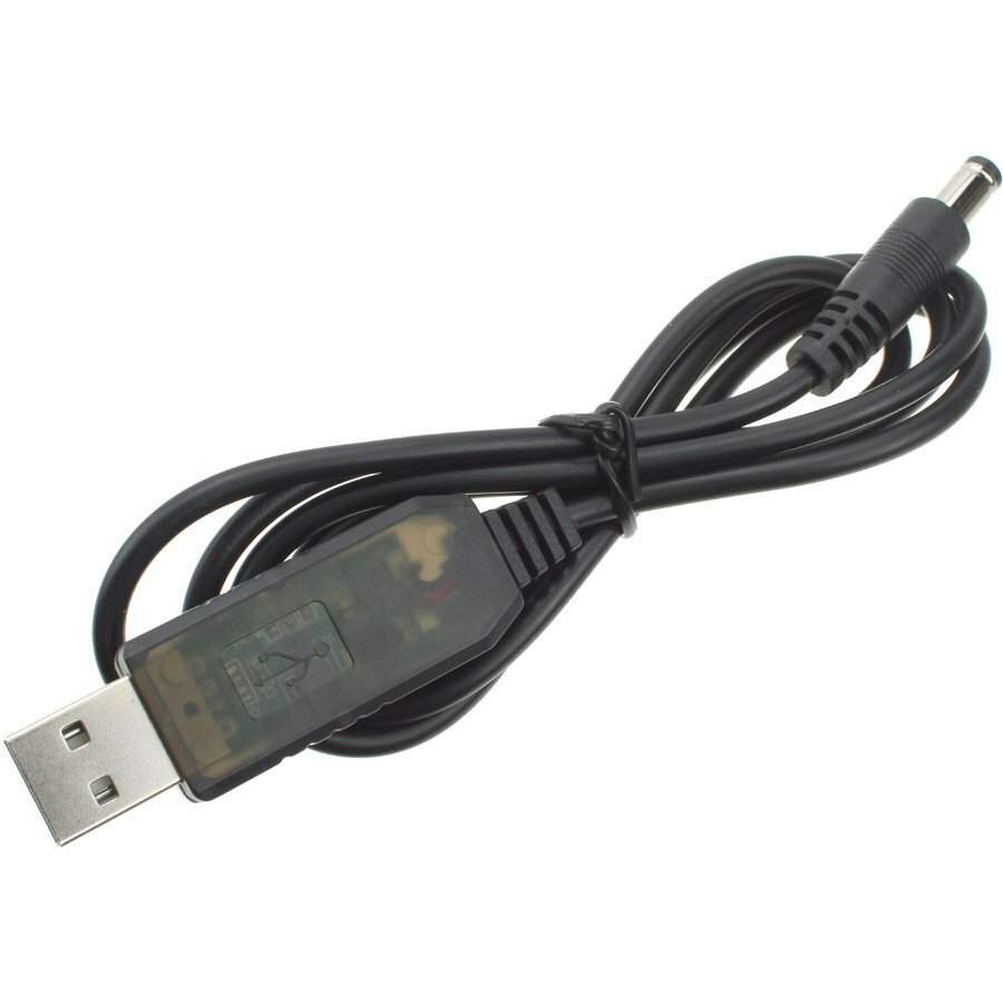 Кабель-адаптер USB 5 В до 12 В, штекер 5,5*2,1 1 метр