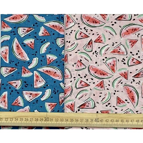 Отрезы ткани для шитья, рукоделия, пэчворка, игрушек, ремонта одежды Арбузики 2 шт 1 м х 1,5 м