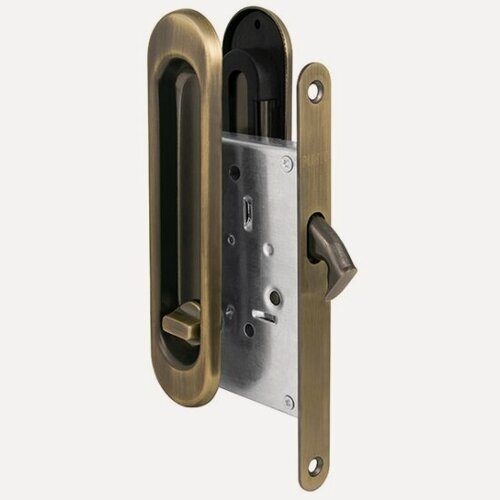 Изображение товара Защелка с ручками для раздвижных дверей Punto SH. SL152. KIT011-BK (Soft LINE SL-011) АВ бронза