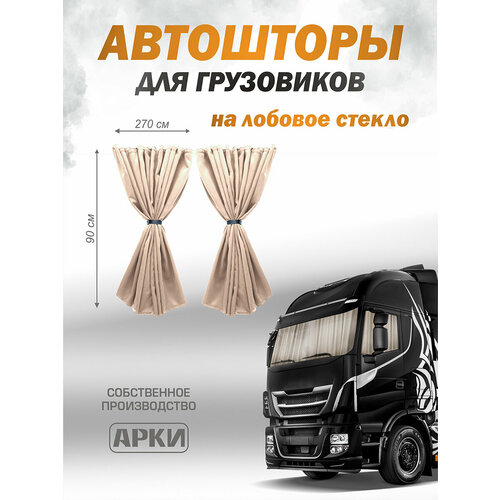 Автошторы ночные лобового стекла (беж) ткань Блэкаут