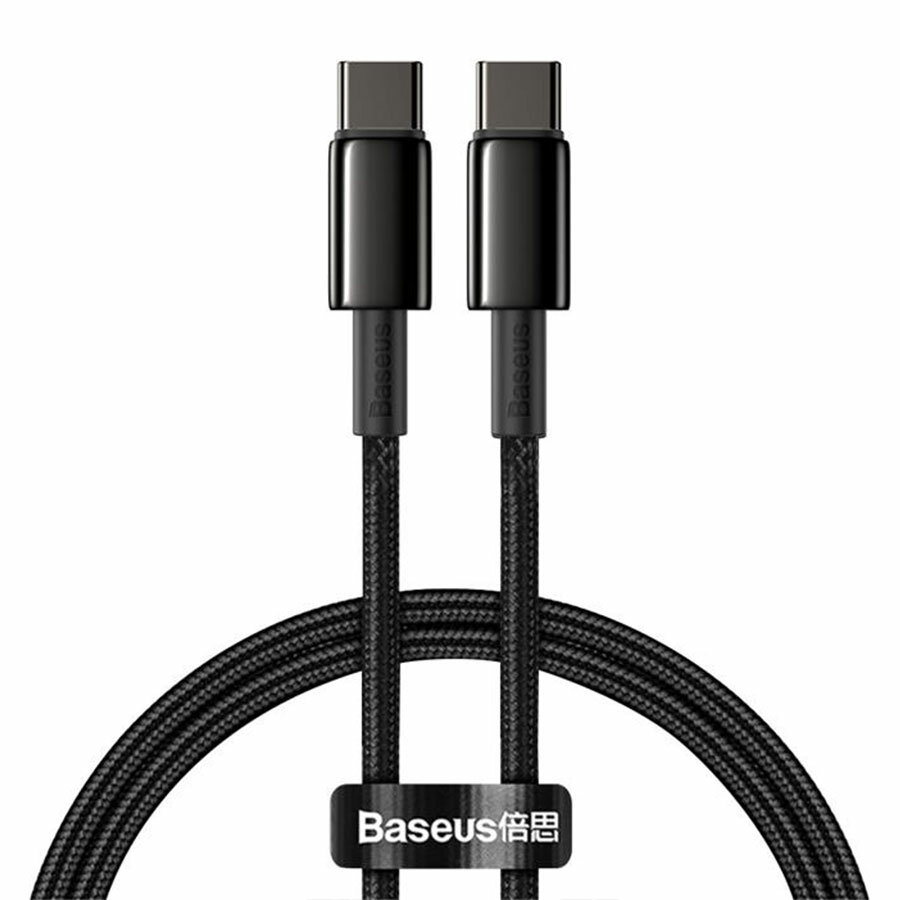 Кабель USB-C BASEUS Tungsten Gold, Type-C - Type-C, 5A, 100 Вт, 1 м, Черный