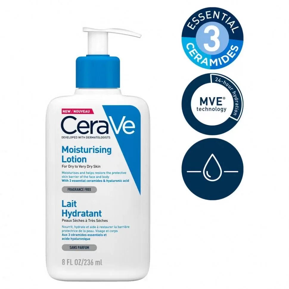 Cerave лосьон для лица Daily Moisturizing Lotion увлажняющий для сухой и очень сухой кожи, 236 мл