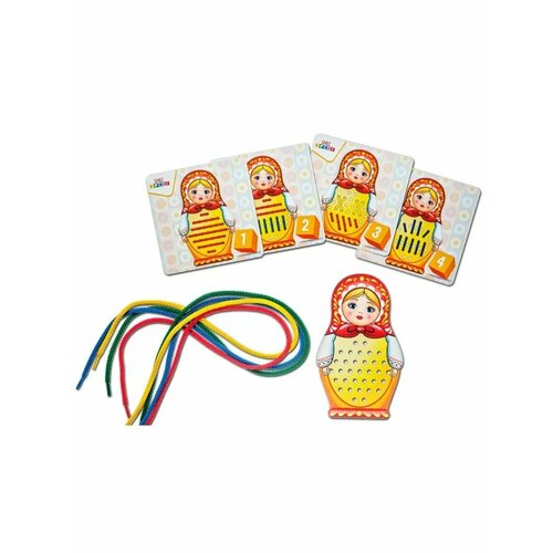 Развивающая игра-шнуровка Матрешка с шаблонами 268₽