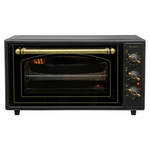 Мини-печь электрическая Schaub Lorenz SLE OZ5051 5 режимов 50л мощность 16 кВт конвекция таймер 90 мин автоматическое отключение со звуковым сигналом скрытый тэн круглый противень освещение камеры 2 стекла ретро дизайн 1199000₽