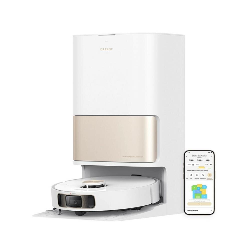 Робот-пылесос Dreame L10s Pro Ultra Heat, мощность всасывания 7000 Па, с Алисой, белый