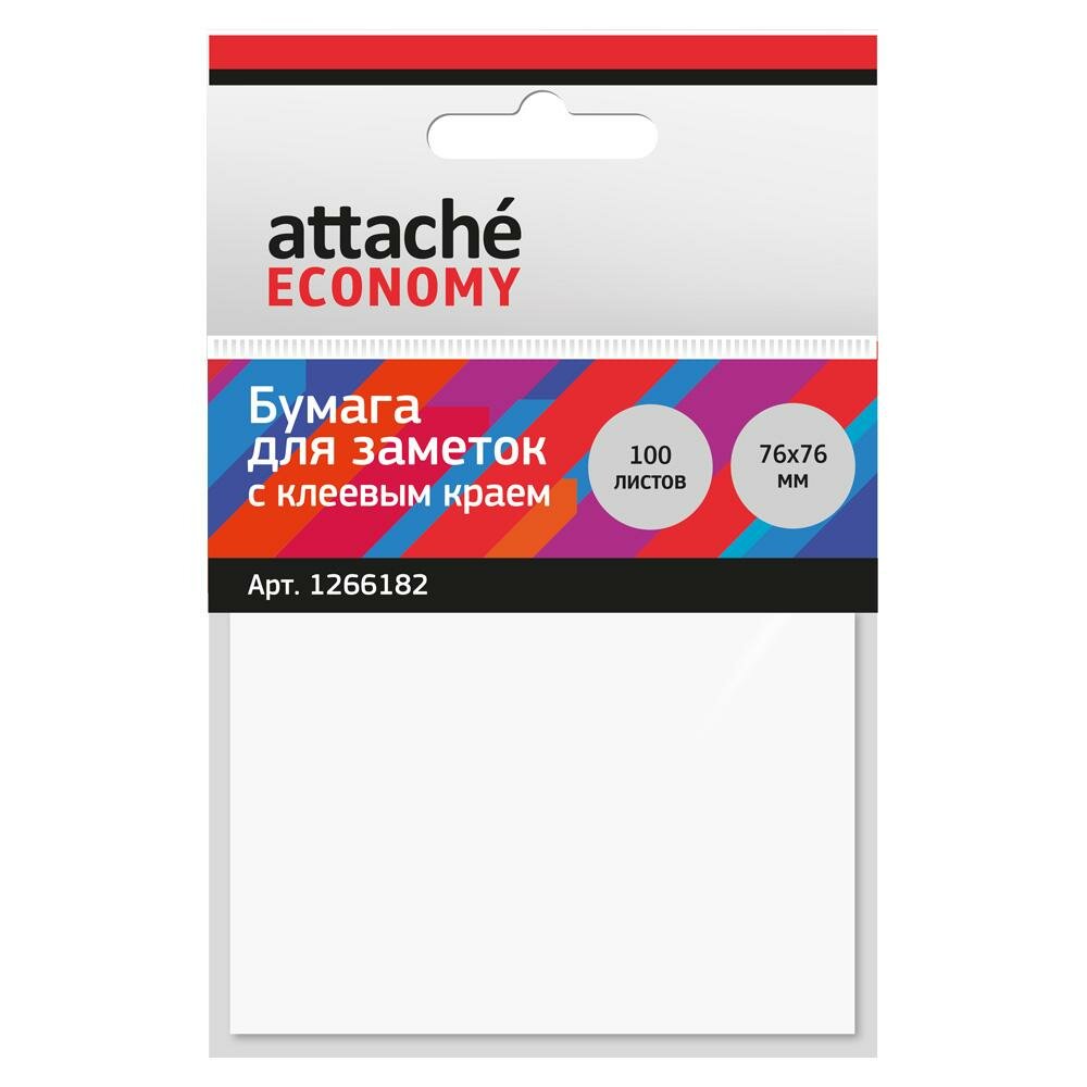 фото Стикеры Attache Economy 76x76 мм белые (1 блок, 100 листов)