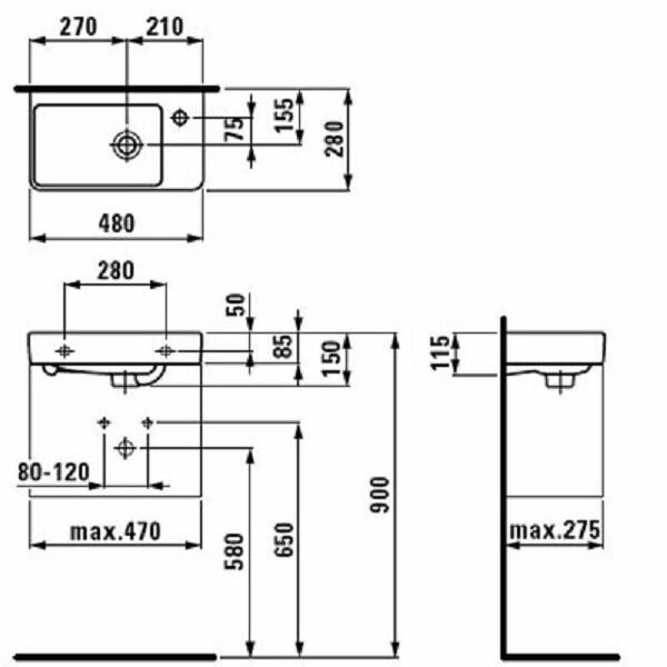 Мебельная раковина Laufen Pro 8.1595.4.000.104.1