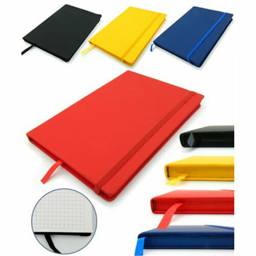 Записная книжка А5 114л DA-206 клетка INTELLIGENT твердая обложка цветной срез на резинке цвета ассорти 1120 327713 698₽