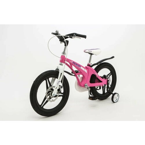 Велосипед детский 18 ROOK CITY розовый для мальчиков и девочек от 5 до 7 лет на рост 105-130см 21000₽