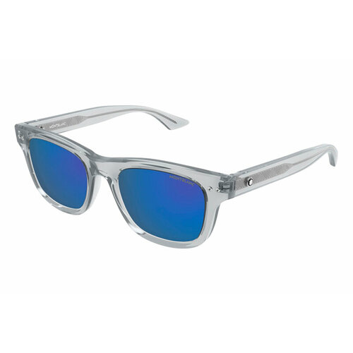 Солнцезащитные очки Montblanc, голубой солнцезащитные очки 57 mm mk1104 richmond michael kors цвет shiny silver blue grey solid