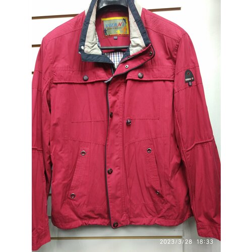 Ветровка Vizani, размер 58, красный куртка evacana зимняя средней длины карманы регулируемый капюшон размер 42 зеленый