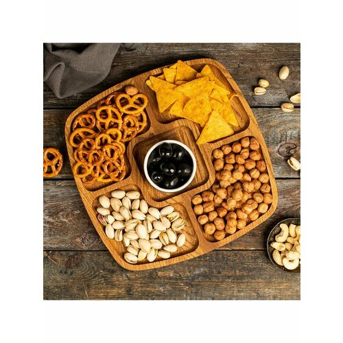 Менажница из дуба деревянная квадратная 5465₽