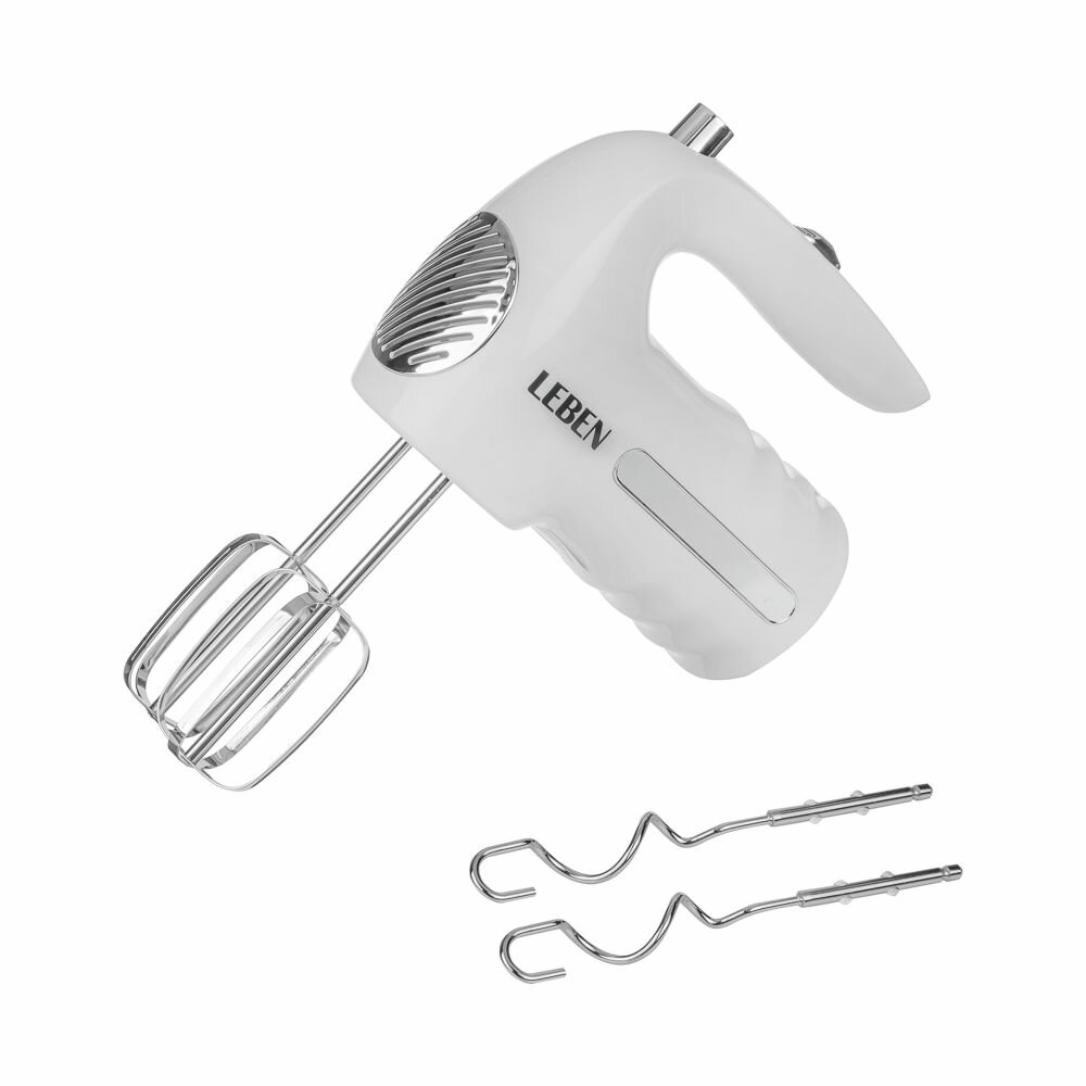 фото Миксер кухонный, 5 скоростей, 2 пары насадок, 200 Вт, 220-240 В, белый