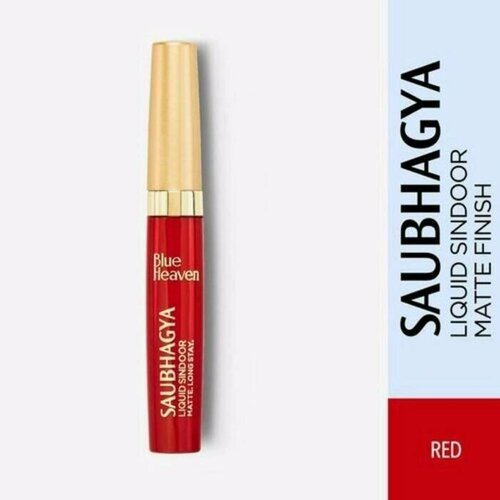 SAUBHAGYA Liquid Sindoor Matte Finish RED Blue Heaven Жидкий Матовый кумкум красный для нанесения бинди Блю Хэвен 8 мл 556₽