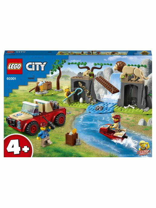 Конструктор LEGO City Stuntz 60301 Спасательный внедорожник для зверей, 157 дет.