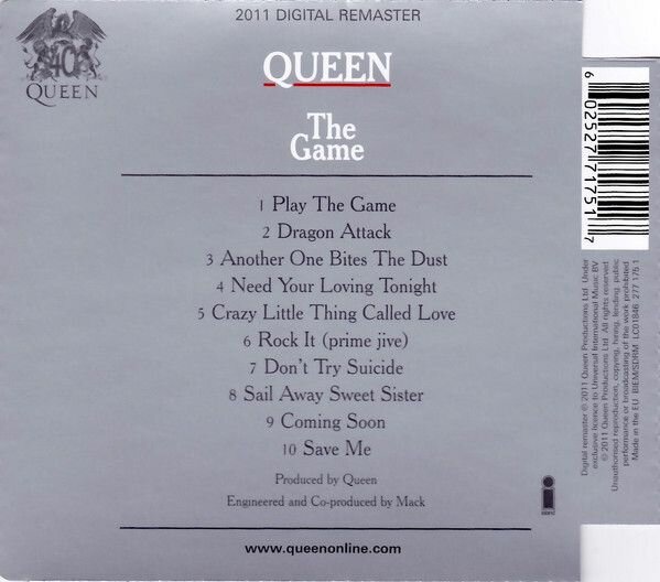 Queen The Game (2011 Remastered) CD Медиа - фото №4