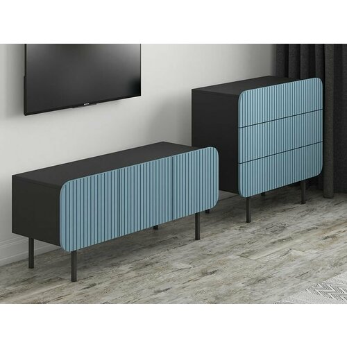 Стенка в гостиную Модерн Лофт 3 120х81х40 Черный Ниагара 57213₽