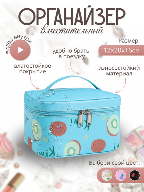 Косметичка 20х12х16 см, 6 шт., голубой