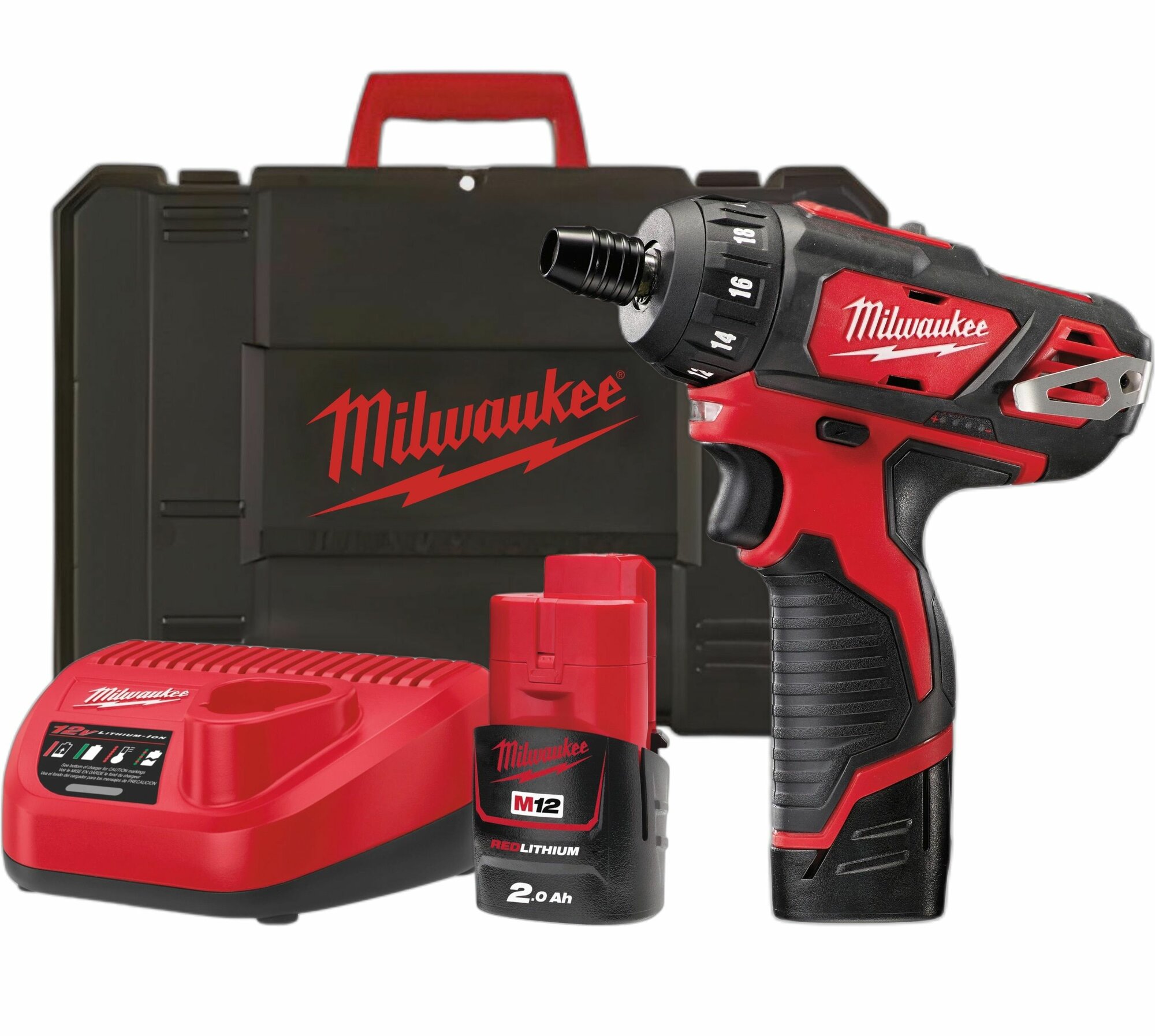 Аккумуляторный шуруповерт Milwaukee M12 BD-202C, 12 В, 30 Нм, 1500 об/мин, с 2 АКБ 2 Ач и ЗУ, в кейсе, 4933443885