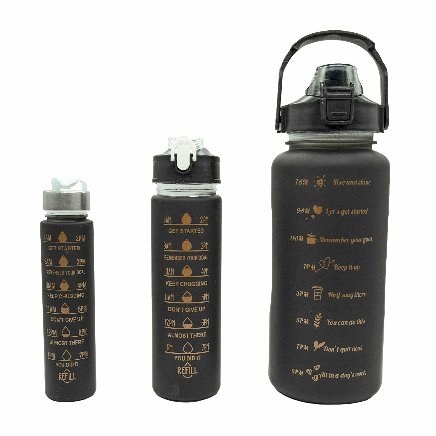 фото Набор из 3-х спортивных бутылок WB03-MATR black