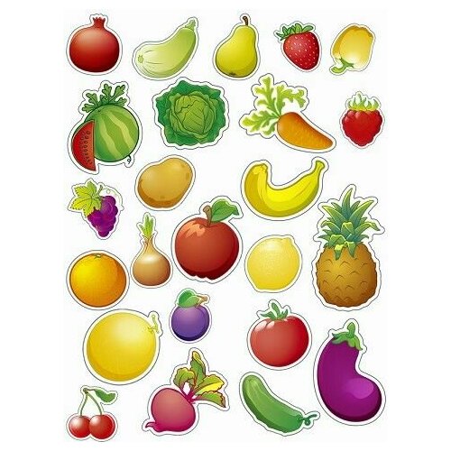 Магниты Фрукты, овощи и ягоды (24шт) ИН-8995 игра первые знания фрукты овощи ягоды ин 2090