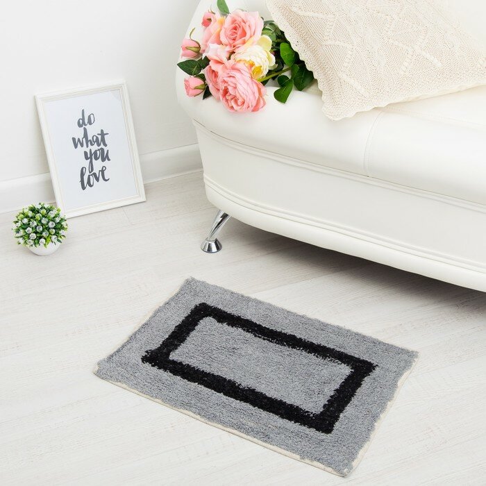 фото Ковер «деви», 40х60 ± 3 см, цвет серый.