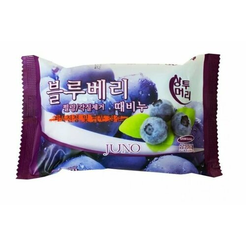 Juno Мыло для рук и тела с ягодами Акаи, 150 г мыло пилинг отшелушивающее с улиткой juno snail peeling soap 150g