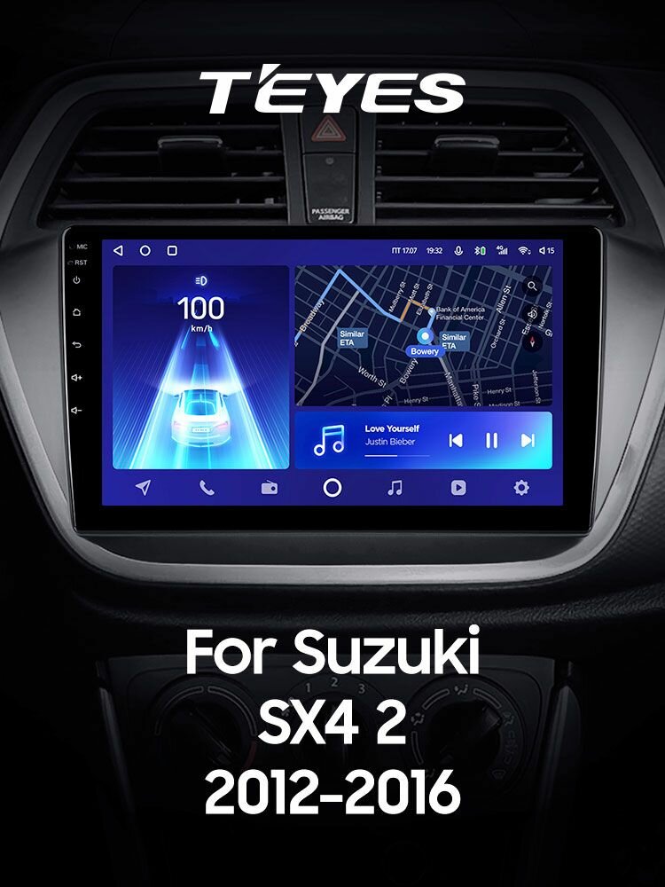 Магнитола Suzuki SX4 S-Cross 2012-2016 Teyes CC2+ 4/32GB Тиайс, штатная магнитола, 8-ми ядерный процессор, QLED экран, DSP, 4G, Wi-Fi, 2 DIN