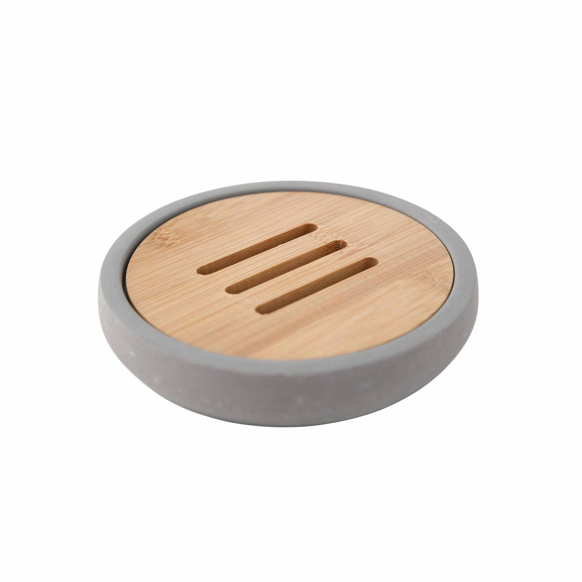 Мыльница AXENTIA Turin круглая из полирезина имитация бетона  12 х 12 х 2 5 см