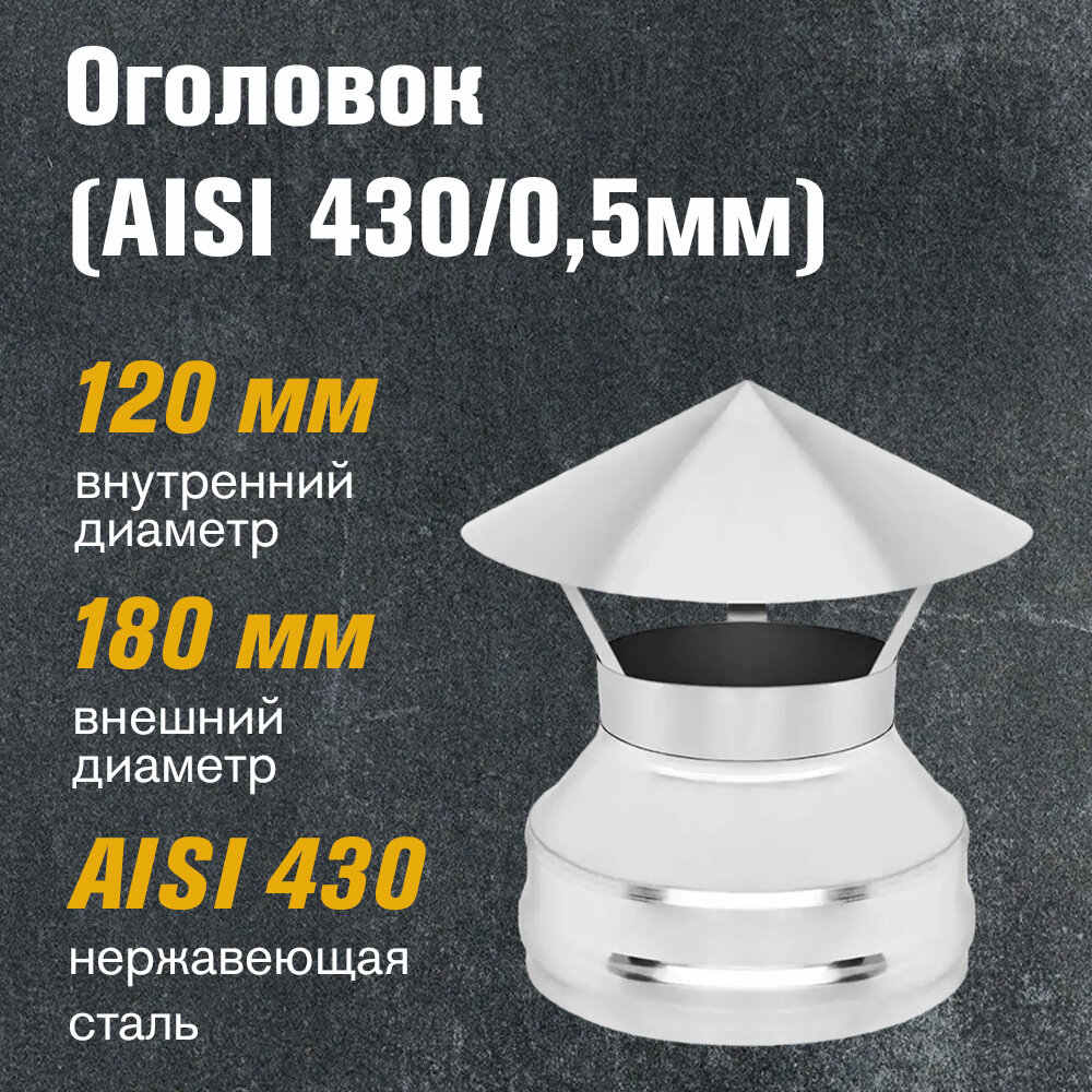 Оголовок нержавейка (AISI 430/0,5мм) (120х180)