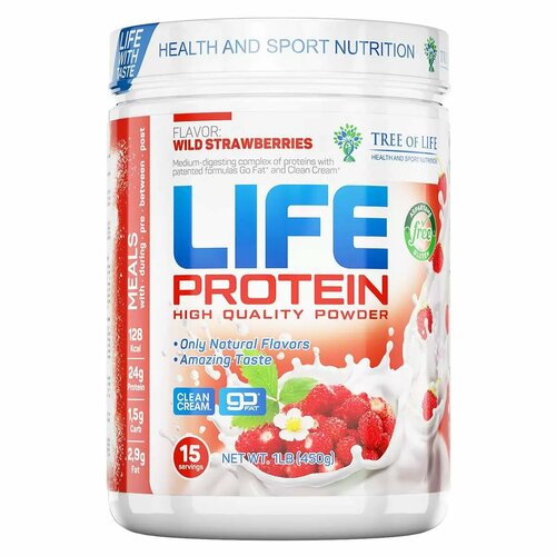 Tree of Life LIFE Protein Земляника 450 г tree of life life protein 450 гр персик