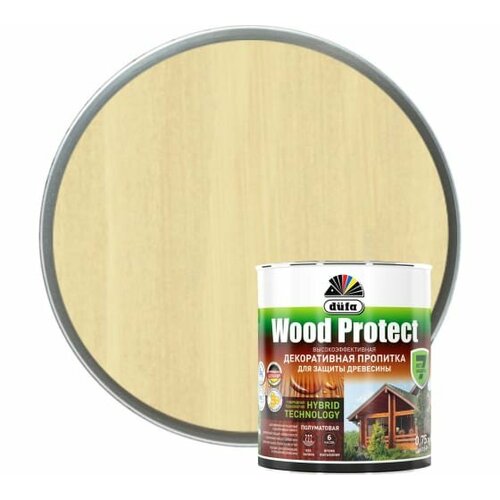 Пропитка Dufa Wood Protect 0.75л Бесцветная для Защиты Древесины с Воском / Дюфа Вуд Протект.