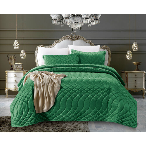 Велюровое Покрывало Танго Roxette, евро, размер 240х260 см, 2 наволочки 50х70 см