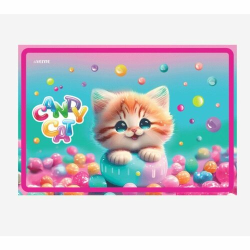 DeVENTE Накладка на стол пластиковая А3, 430 х 290 мм, 500 мкм, Candy Cat розовый