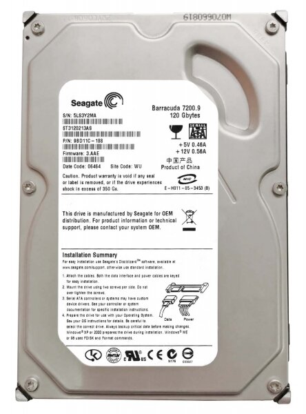 Жесткий диск Seagate ST3120213AS 120Gb 7200 SATAII 3.5" HDD