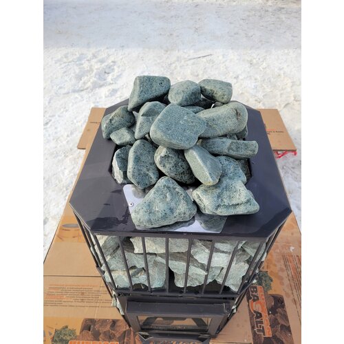 Жадеит премиум обвалованный 7-14 см, камни для бани и сауны, 10 кг, высший сорт