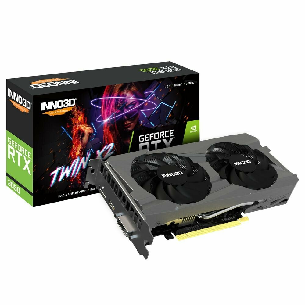 Видеокарта INNO3D RTX 3050 Twin X2 V2//RTX3050 HDMI DP*3 8G D6 (N30502-08D6-1711VA41)