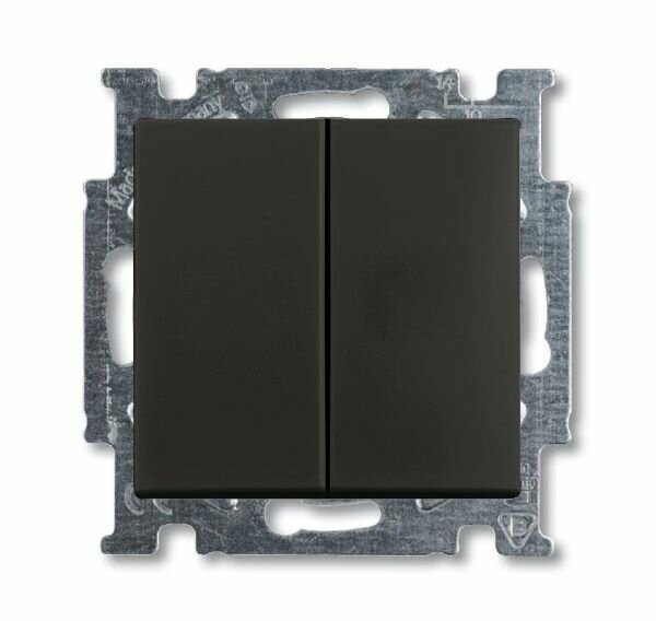 Переключатель 2 клавишный шато черный Basiс 55 2CKA001012A2181 ABB