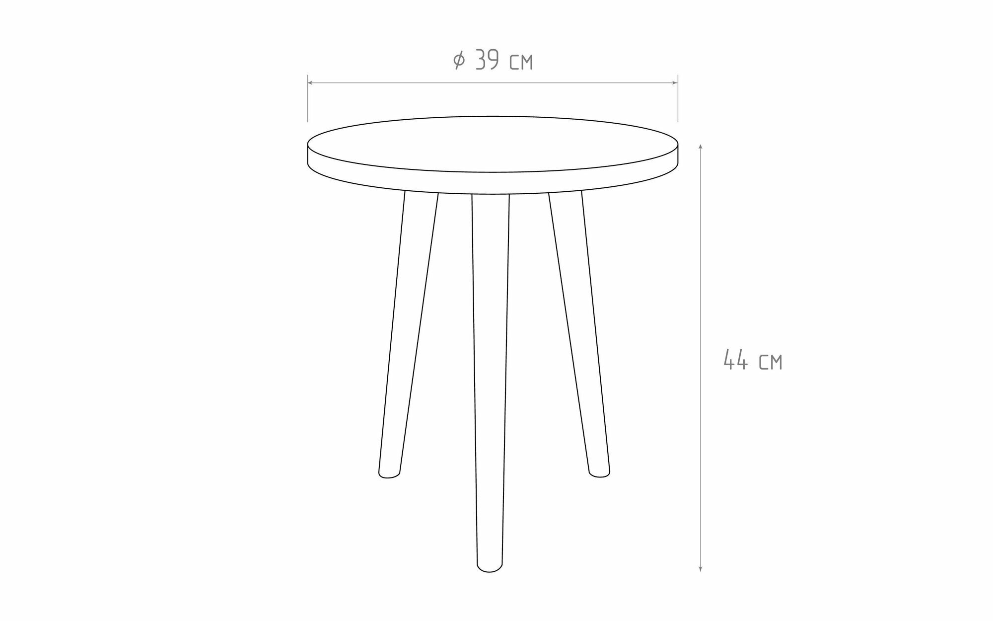 Кофейный столик круглый 39x39 см дуб