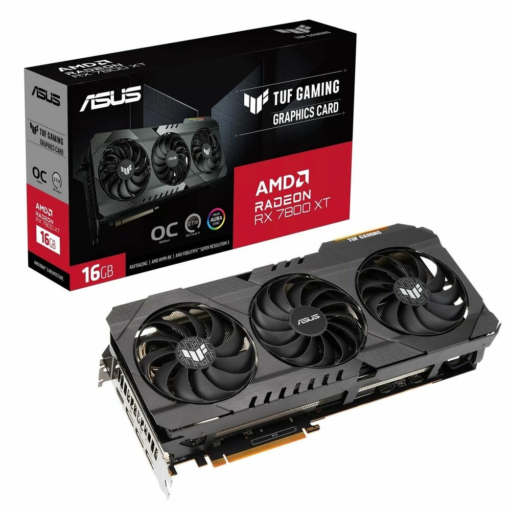 Видеокарта Asus PCI-E 4.0 TUF-RX7800XT-O16G-OG-GAMING AMD Radeon RX 7800XT 16Gb 256bit GDDR6 2226/18000 HDMIx1 DPx3 HDCP Ret