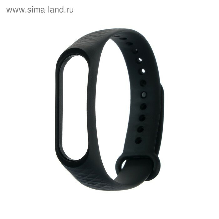 Ремешок для фитнес-браслета Mi Band 3/4 LuazON ребристый черный