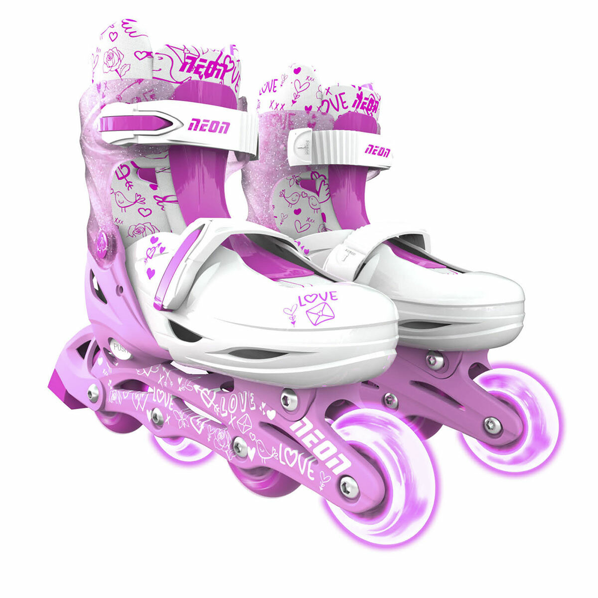 Роликовые коньки YVolution Neon Combo Skates, розовый (размеры 33-36)