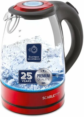 Чайник Scarlett SC-EK27G99, 1,7 л, 2,2кВт, стекло