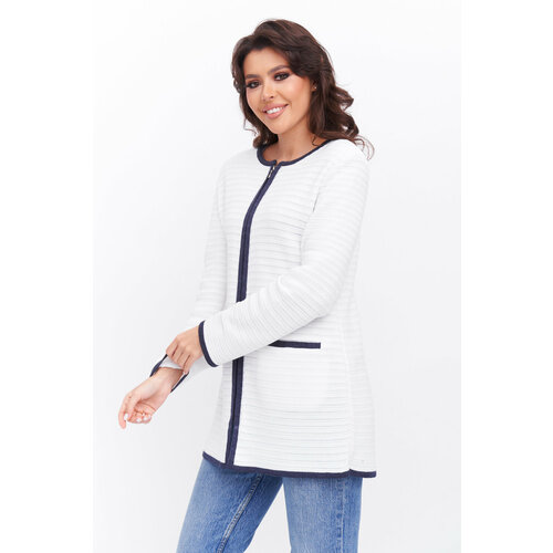 Пиджак Текстильная Мануфактура, размер 48, белый пиджак текстильная мануфактура удлиненный силуэт полуприлегающий трикотажный размер 48 голубой белый